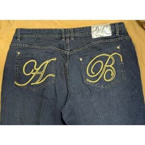 Vintage Apple Bottom Jeans Plus Size 20 Gold Embroidery Y2k 90s Nelly